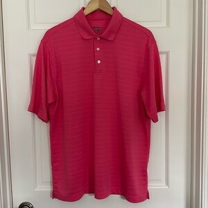 Walter Hagan Hydro-Dri Pink Striped Golf Polo Men Size L